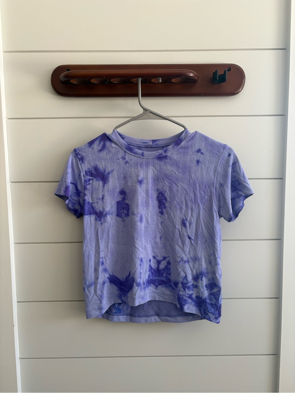 Lululemon Lavender Tie-Dye Short Sleeve Crop Tee
